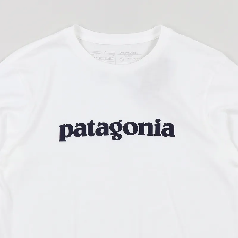 Patagonia Text Logo Organic Cotton T Shirt White-1