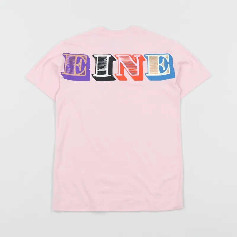 Eine Mens Short Sleeved Graffiti Graphic Type T Shirt Rose Pink