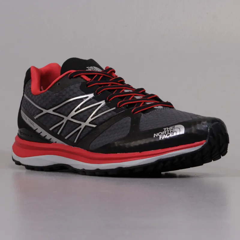 The North Face Mens Ultra Trail Shoe Dark Shadow Grey TNF Red-4