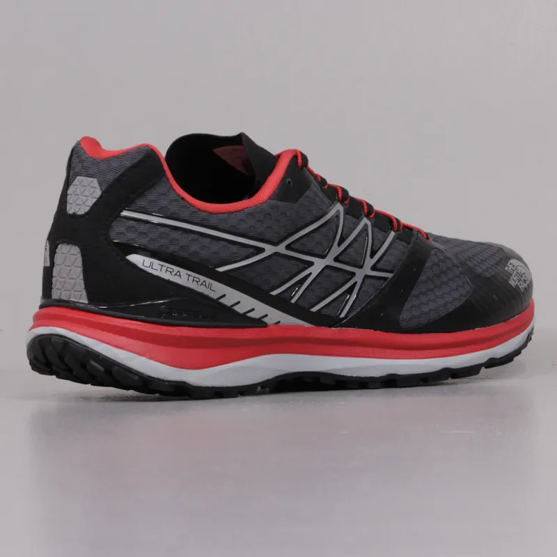 The North Face Mens Ultra Trail Shoe Dark Shadow Grey TNF Red-5