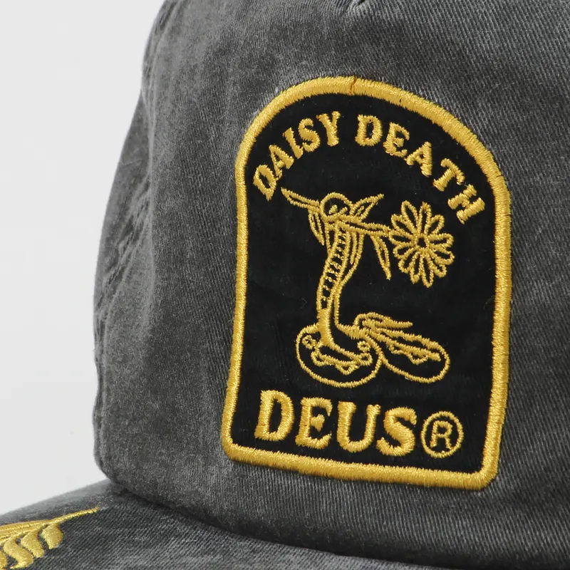 Deus Ex Machina Uniform Trucker Snapback Washed Black-1