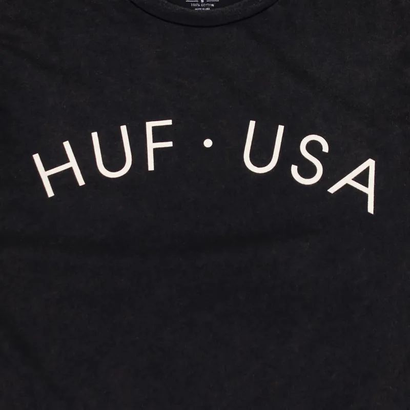 Huf USA Washed T Shirt Black-2