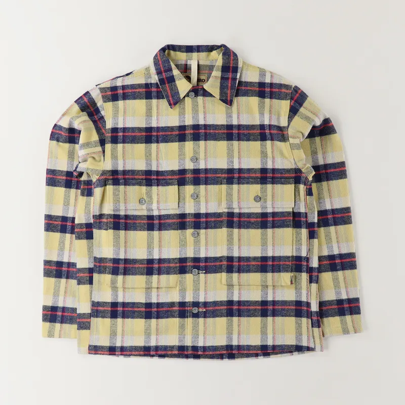 Nigel Cabourn x Lybro USMC Flannel LS Shirt Yellow Navy Check