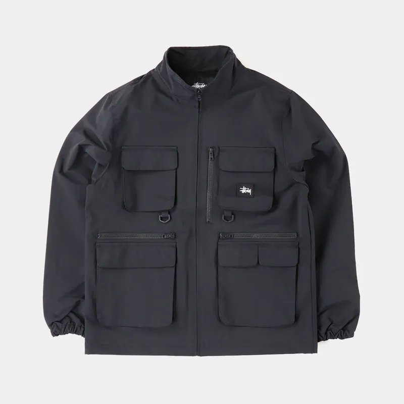 Stussy Mens Streetwear Techwear Utility Military Jacket Black