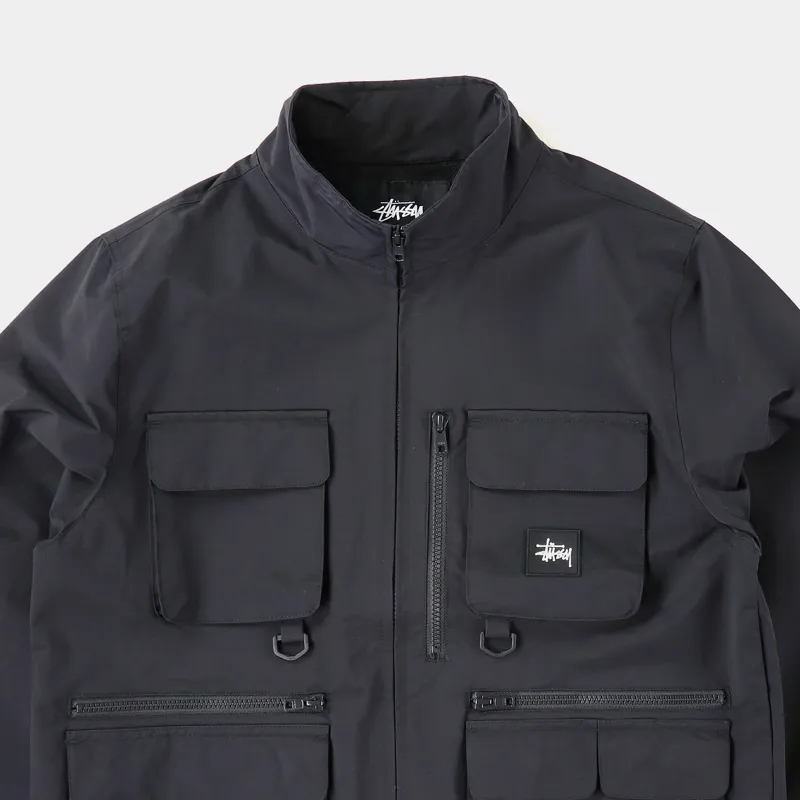 Stussy Mens Streetwear Techwear Utility Military Jacket Black
