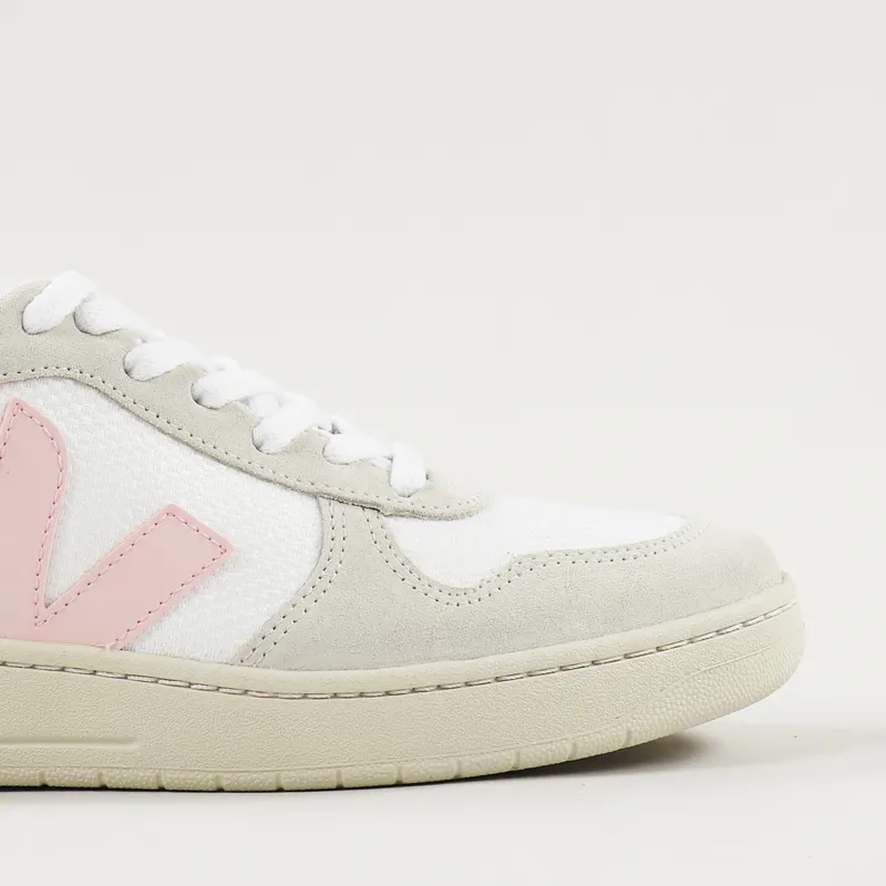 Veja Womens V-10 B Mesh Shoes White Petale Orange Fluo-3