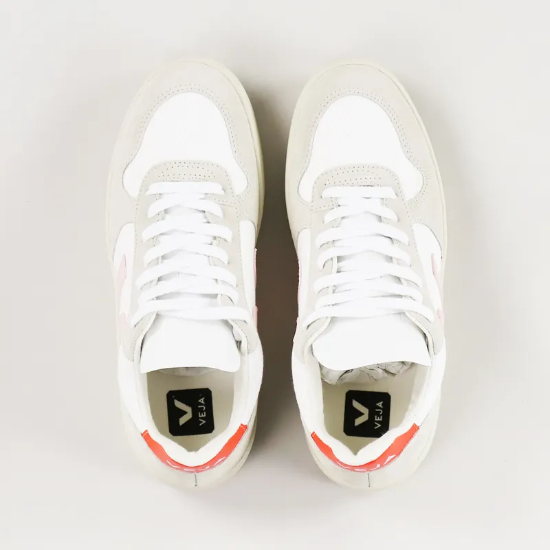 Veja Womens V-10 B Mesh Shoes White Petale Orange Fluo-6