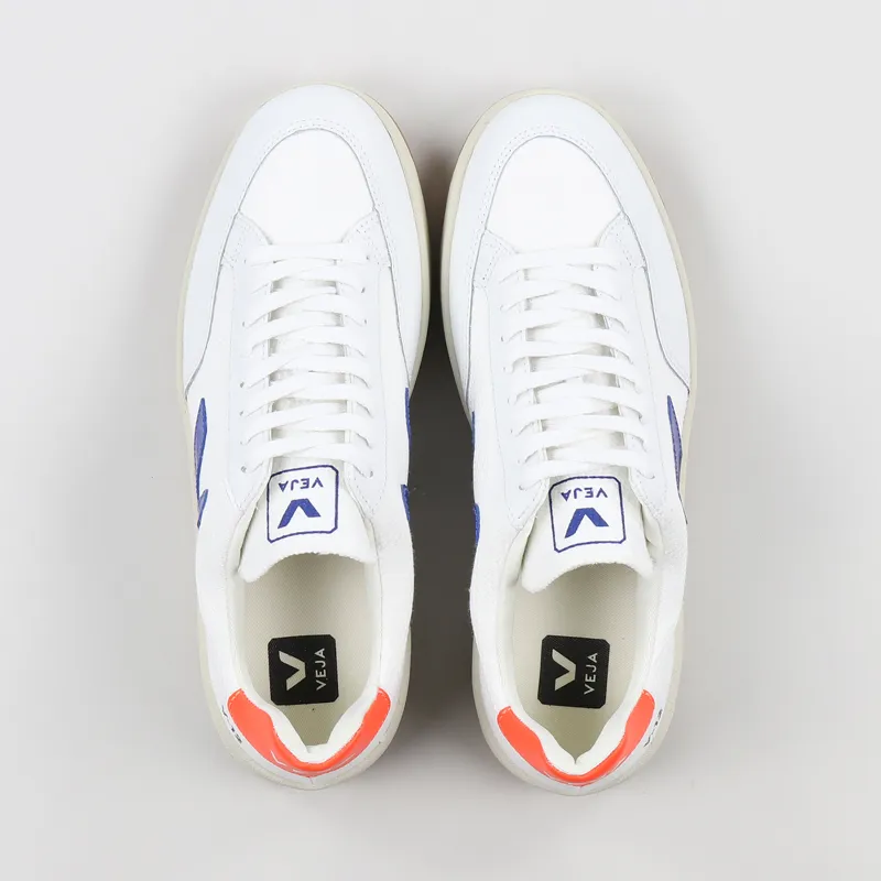Veja V-12 B-Mesh Shoes White Indigo Orange Fluo-7