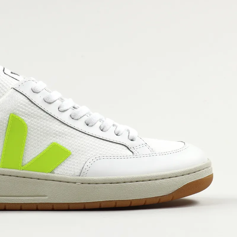Veja V-12 B-Mesh Shoes White Yellow Fluo Ultraviolet-2