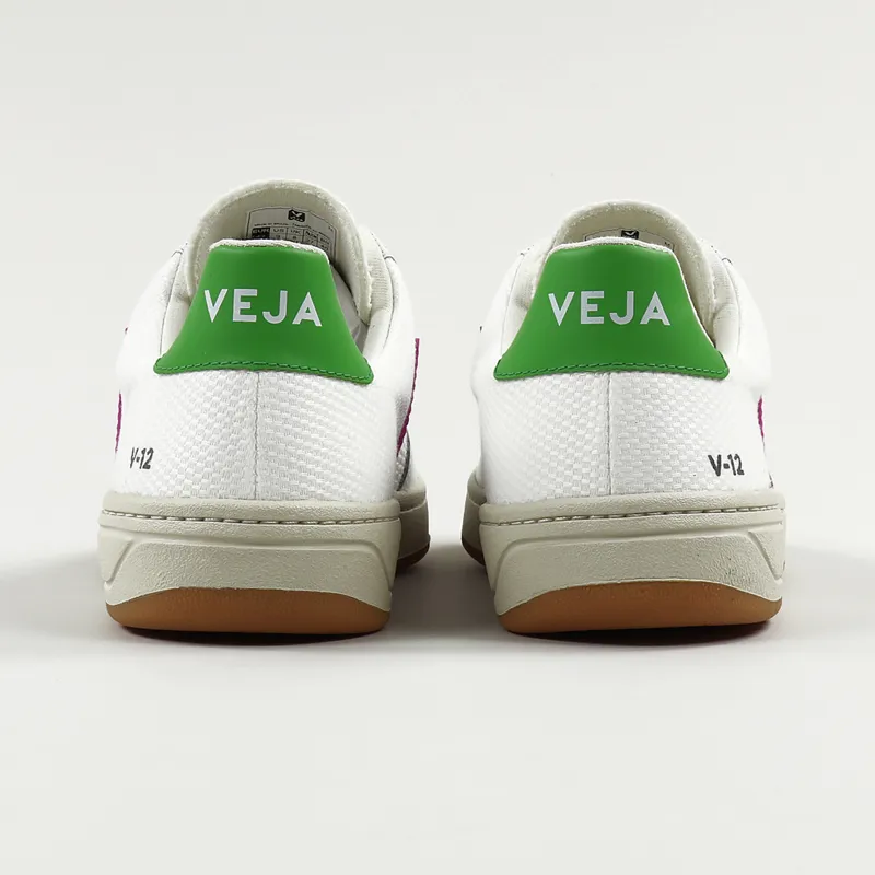 Veja V-12 B Mesh Leather Shoes White Ultraviolet Granny-6