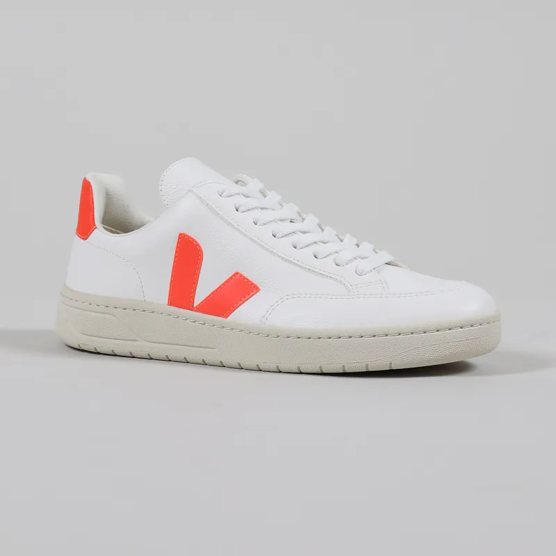 Veja V-12 Easy Shoes Extra White Orange Fluo-6