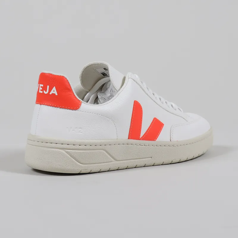 Veja V-12 Easy Shoes Extra White Orange Fluo-7