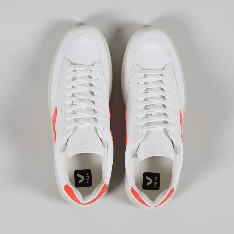 Veja V-12 Easy Shoes Extra White Orange Fluo-4