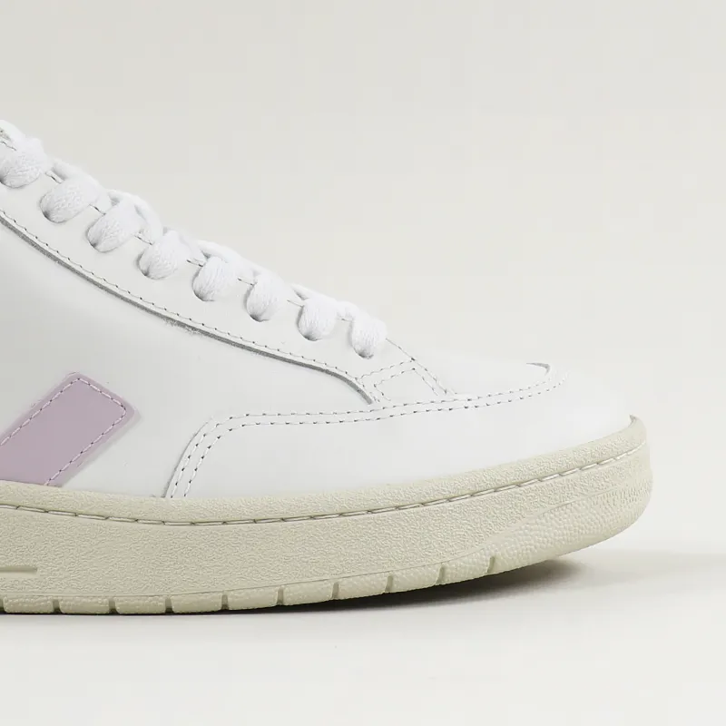 Veja Womens Ladies V 12 Leather Shoes Extra White Parme Turquoise