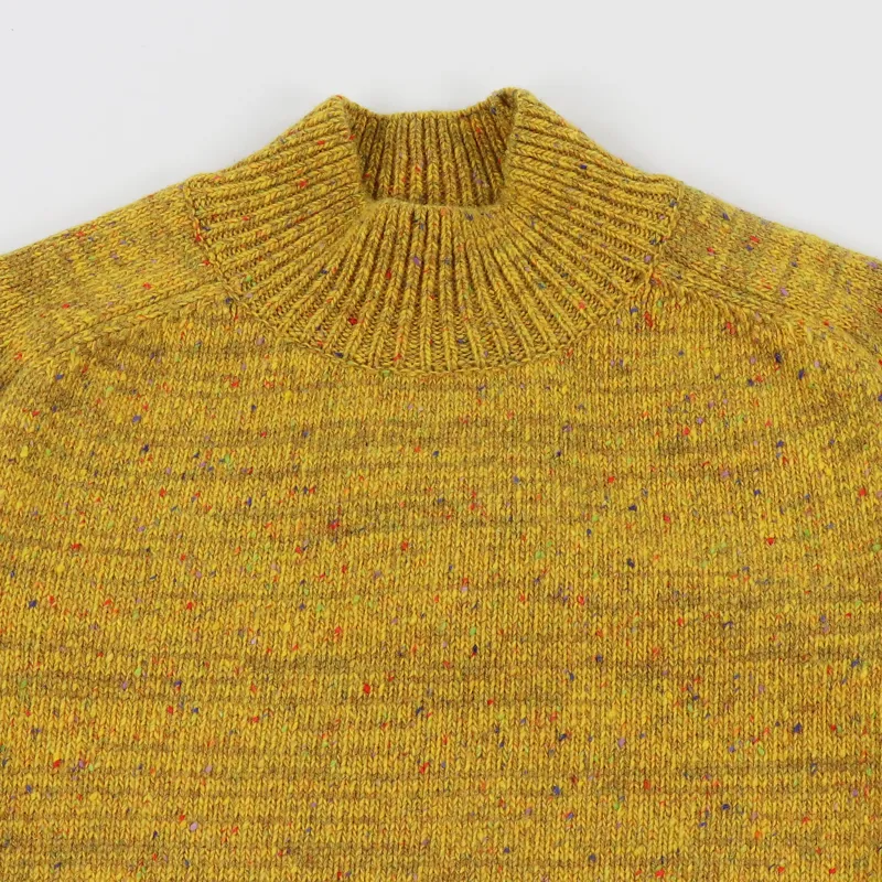 Norse Projects Viggo High Neck Neps Sweater Mustard Yellow-1