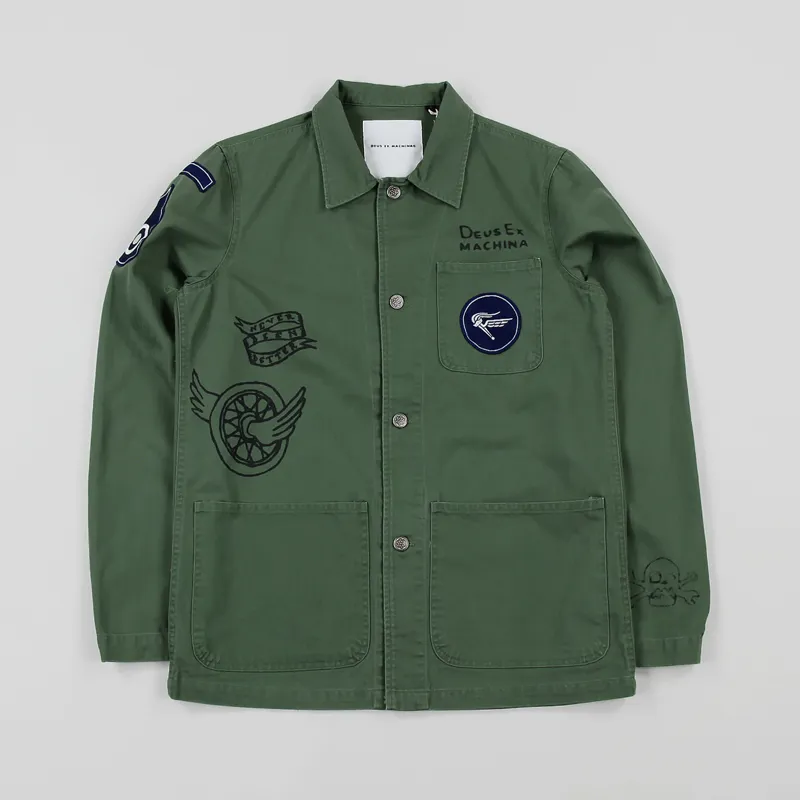 まさ　Deus MENS OVERSHIRT Deus Ex Machina Mens Walker Long Sleeve Over Shirt Clover Green
