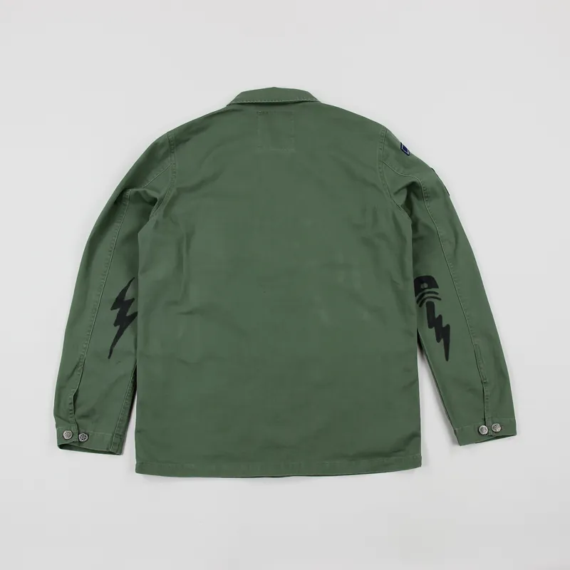 まさ　Deus MENS OVERSHIRT Deus Ex Machina Mens Long Sleeved Monty Overshirt Pine Green