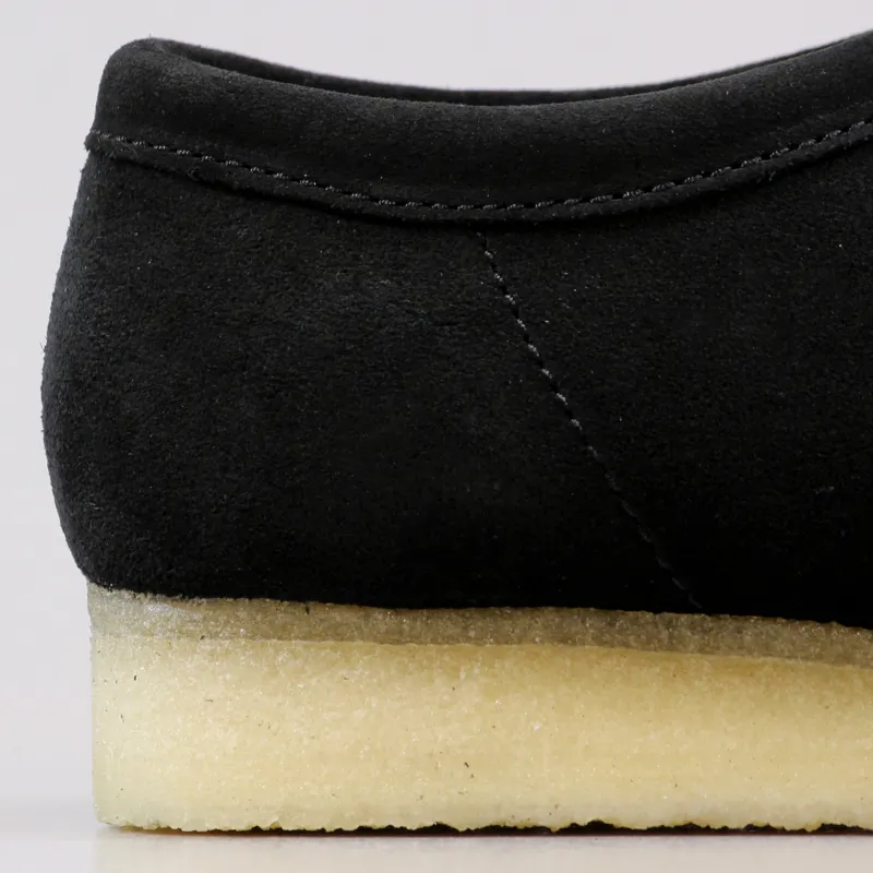 Clarks Originals Wallabee Shoes Black Suede-1