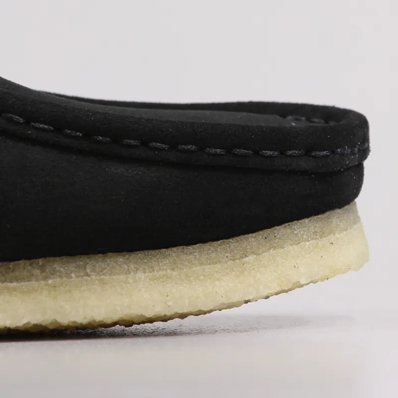 Clarks Originals Wallabee Shoes Black Suede-3