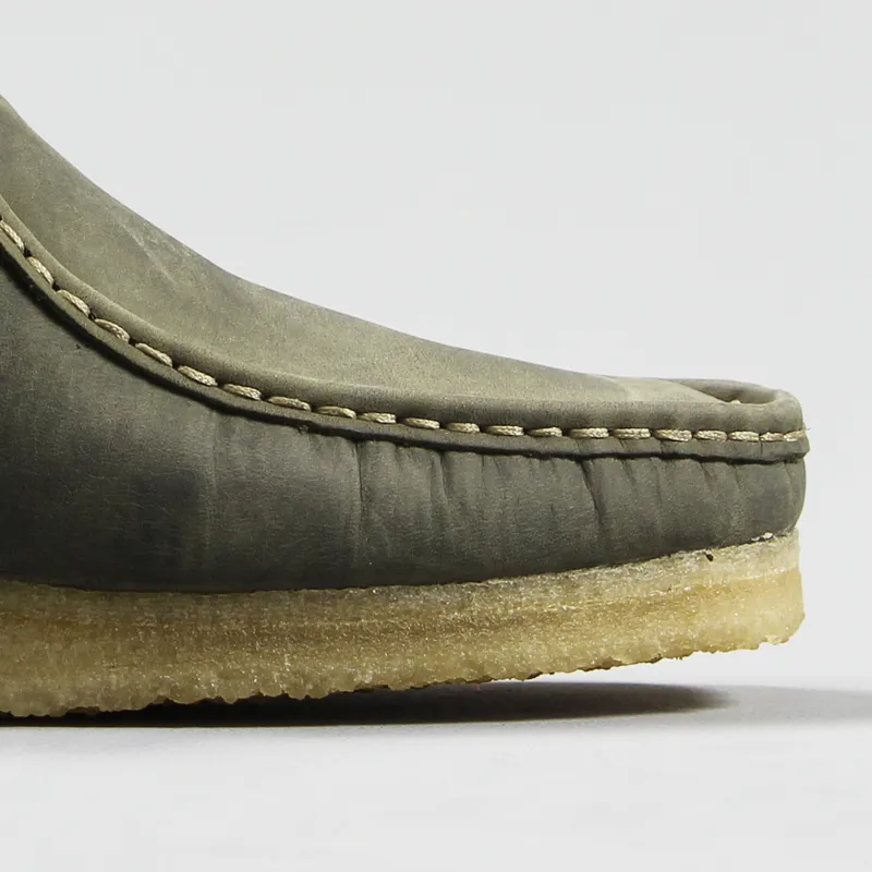 Clarks Originals Wallabee Boots Dark Green Leather-2