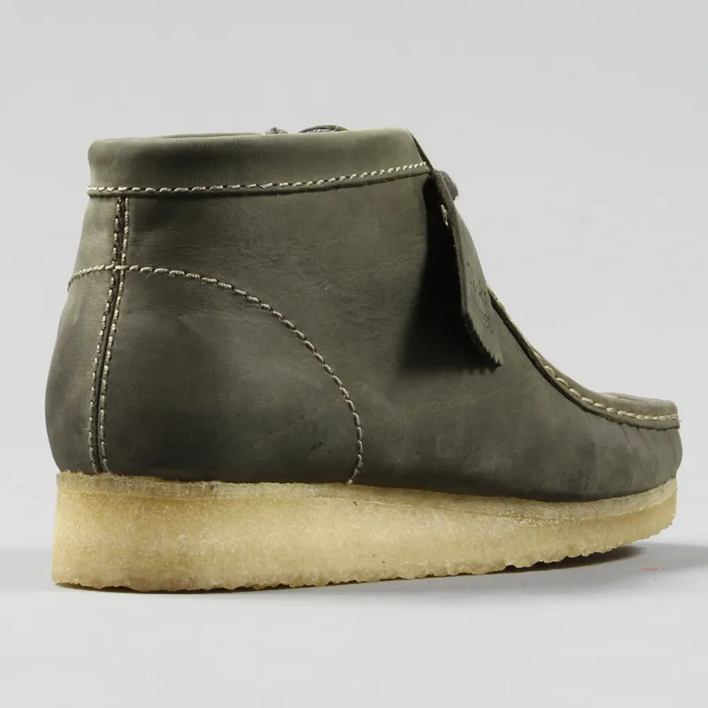 Clarks Originals Wallabee Boots Dark Green Leather-4