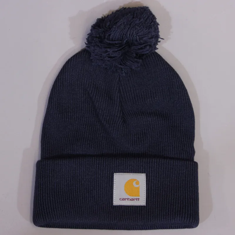 Carhartt Bobble Watch Hat Navy Blue