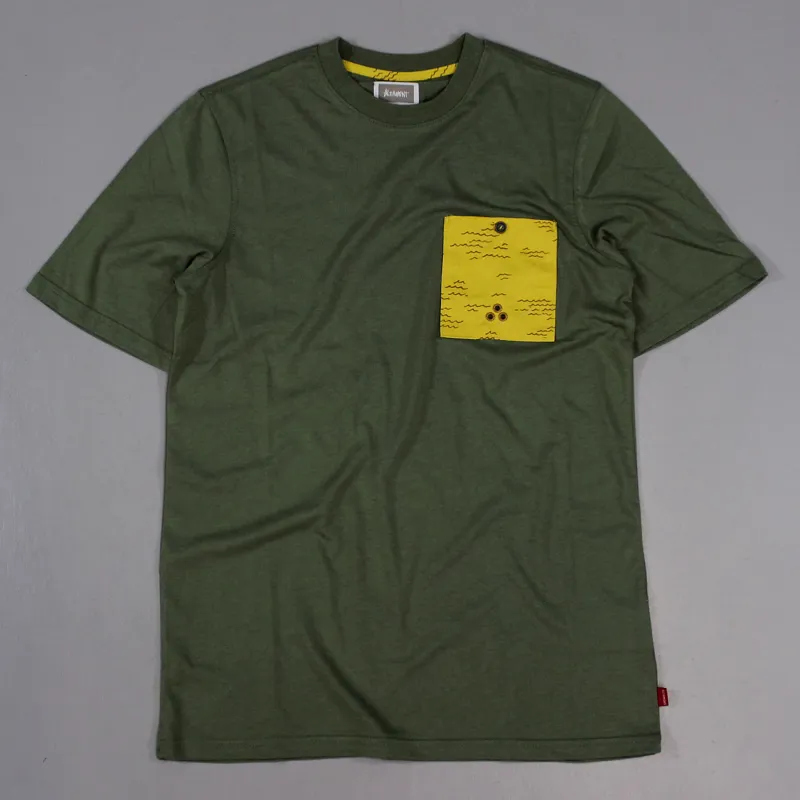 Altamont Wavy Crew T Shirt Olive