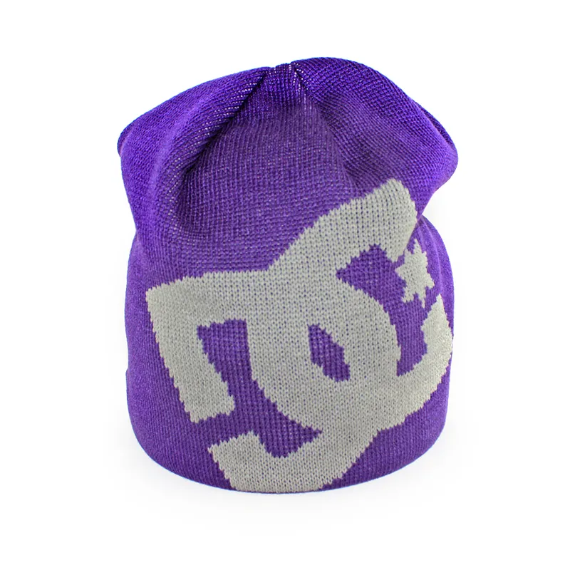DC Big Star Beanie in Purple and Grey