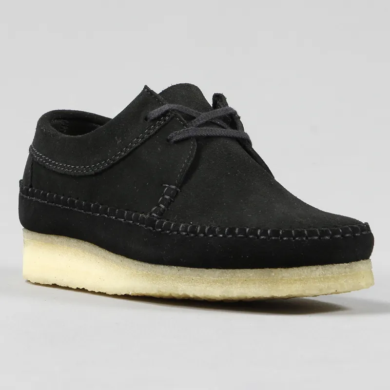 Clarks Originals Mens Weaver Moccasin Casual Shoes Black Suede
