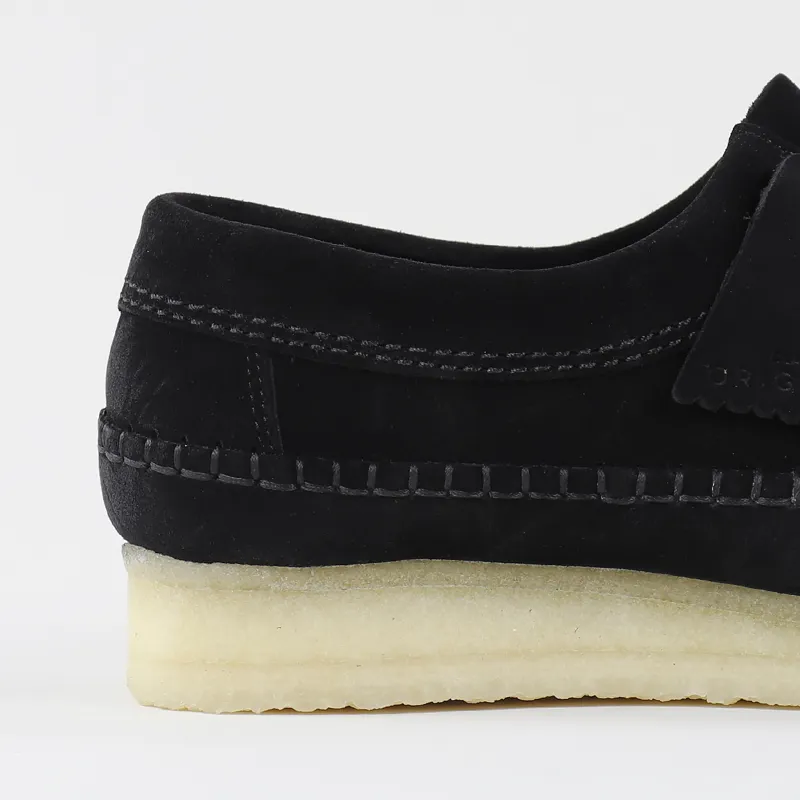 Clarks Originals Weaver Shoes Black Suede-1