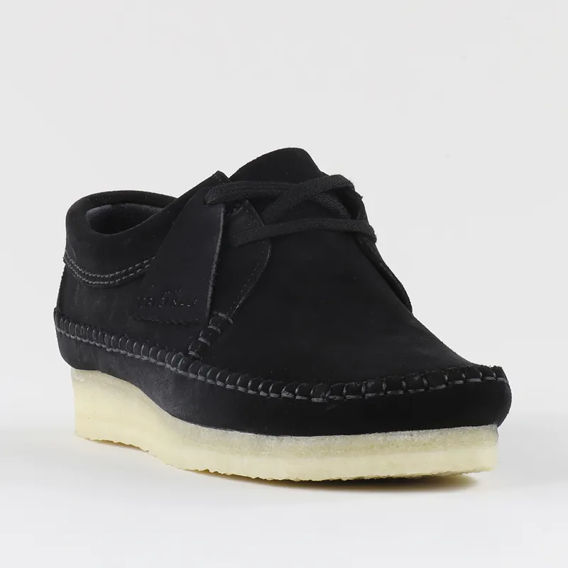 Clarks Originals Weaver Shoes Black Suede-3