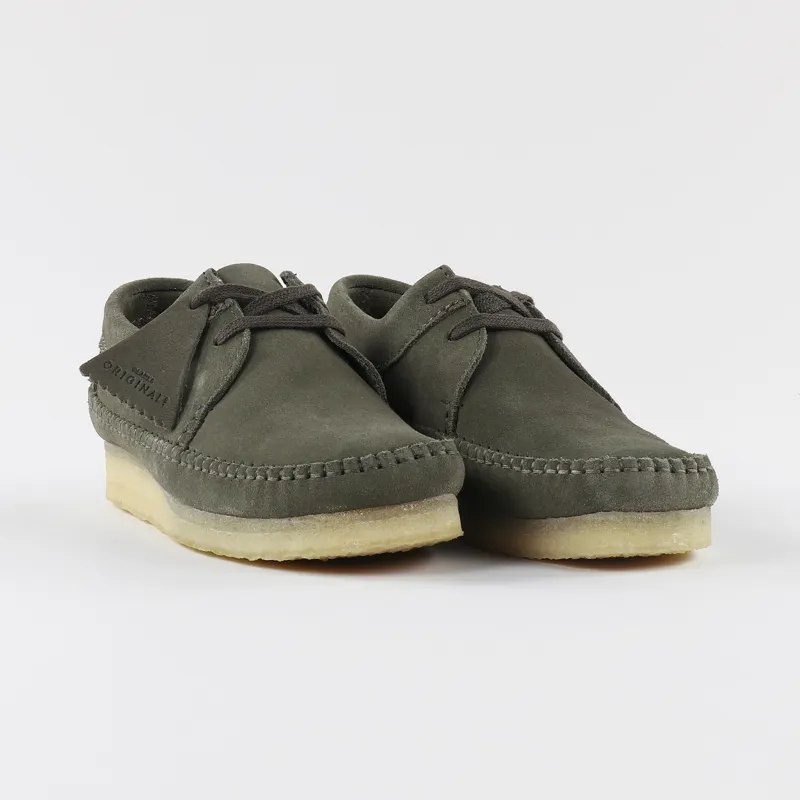 Clarks Originals Weaver Shoes Olive Suede-5