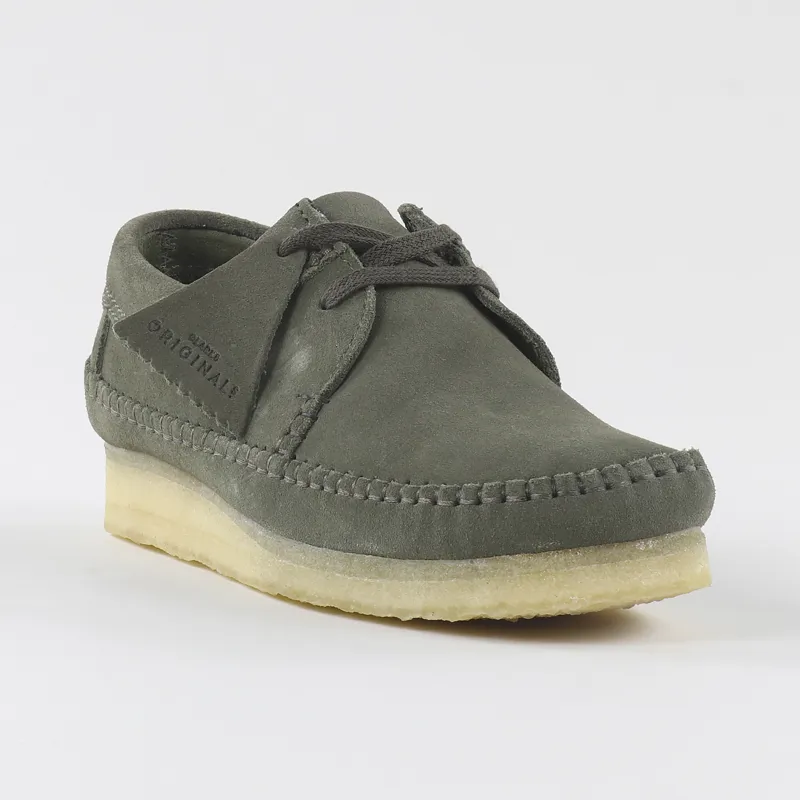 nogmaals samenzwering geweer Clarks Originals Mens Weaver Moccasin Shoes Olive Green Suede