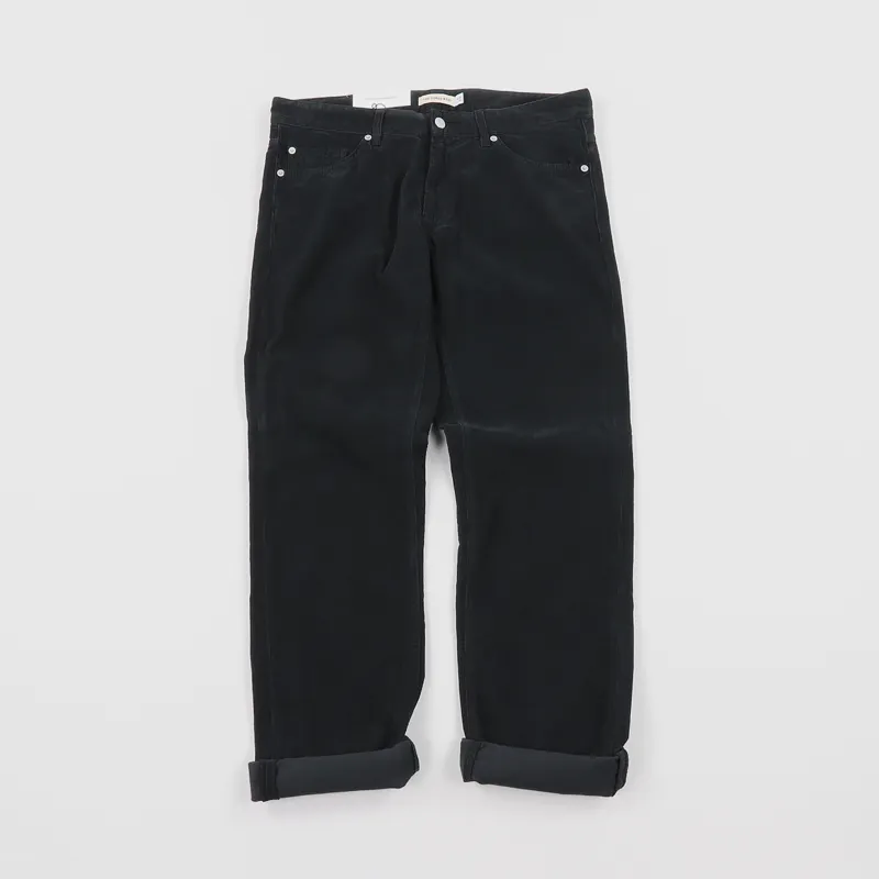 The Cords and Co. Wes Straight Fit Trousers Black-1