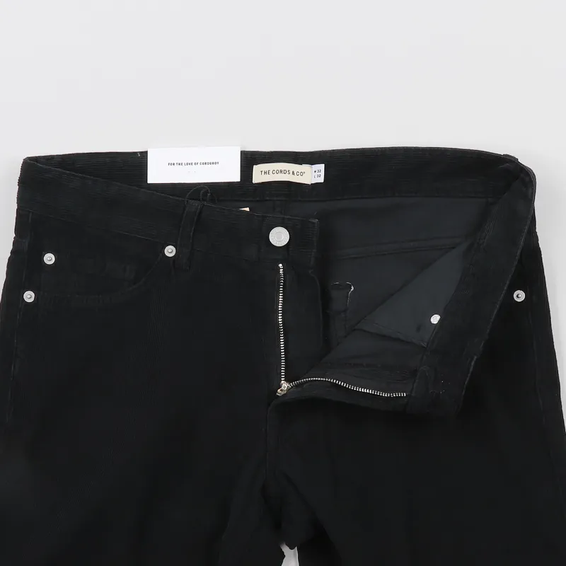 The Cords and Co. Wes Straight Fit Trousers Black-4