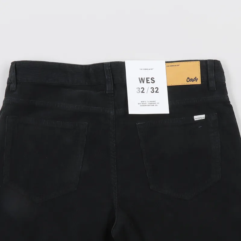 The Cords and Co. Wes Straight Fit Trousers Black-5