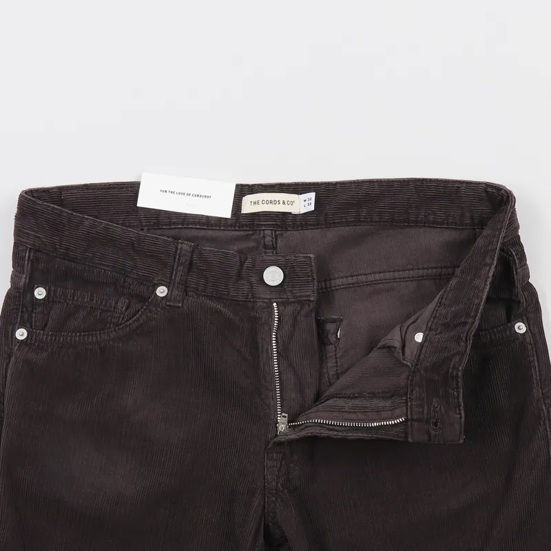 The Cords and Co. Wes Straight Fit Trousers Coffee Brown-4