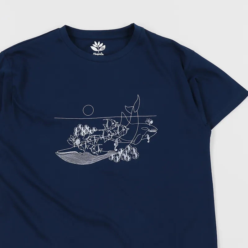 Magenta Whale T Shirt Navy-2