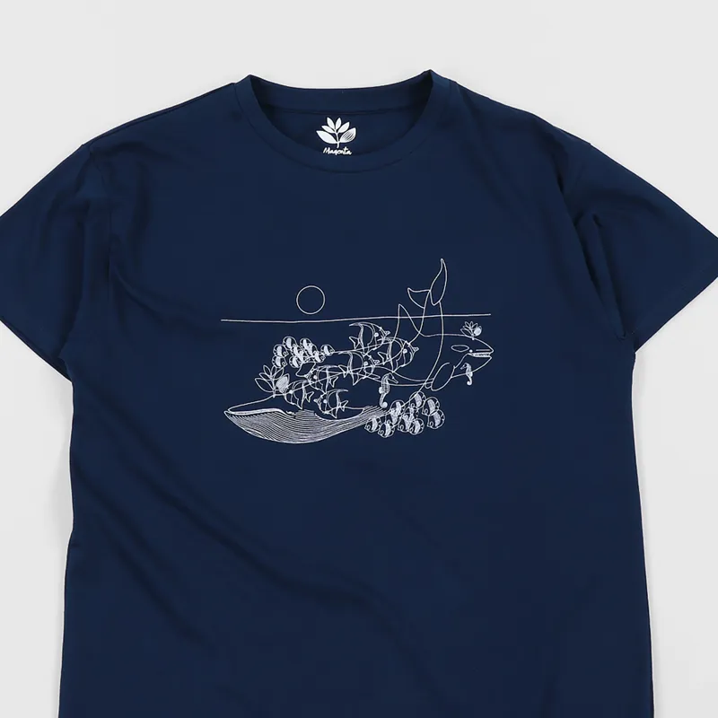 Magenta Whale T Shirt Navy-1