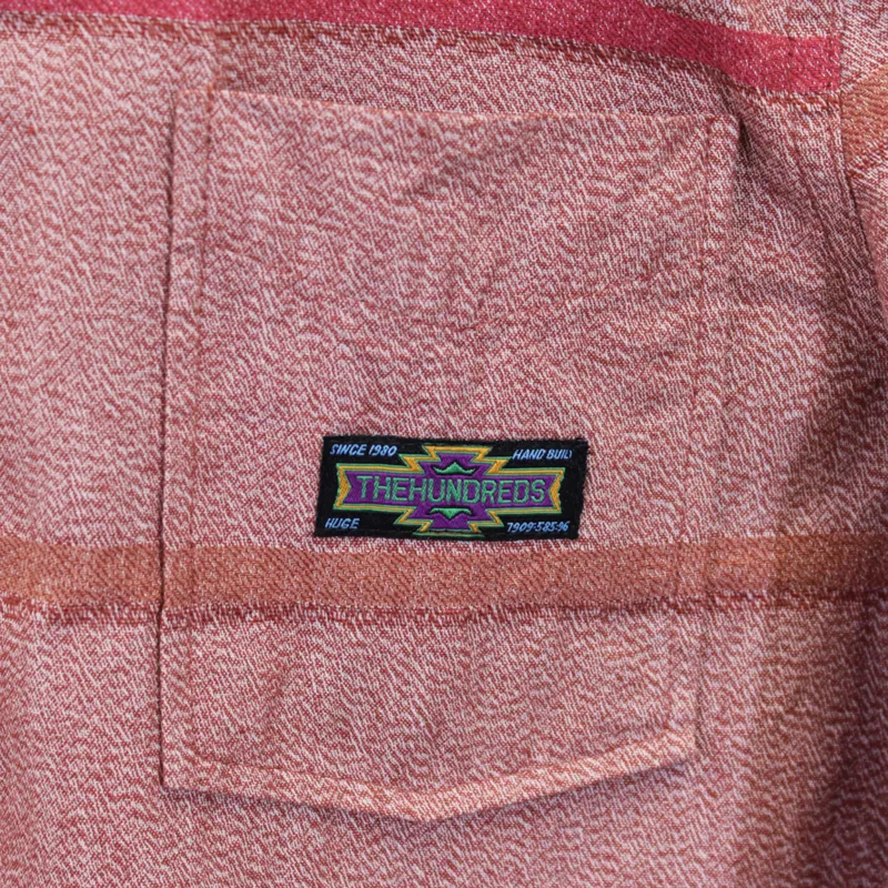 The Hundreds Wheat Oxford Stripe Shirt - Red-2