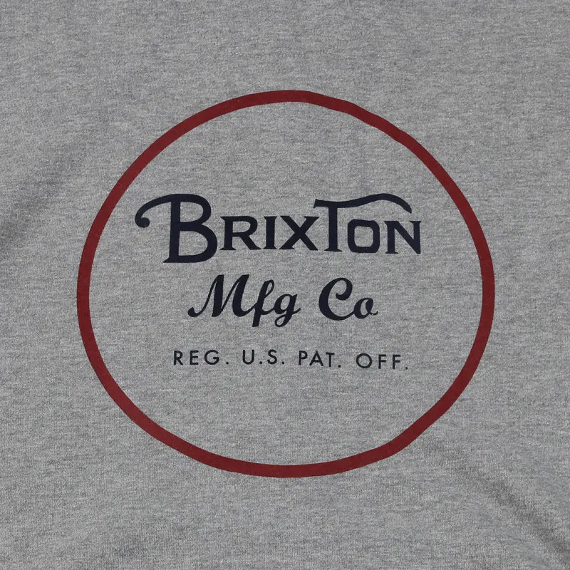 Brixton Wheeler Zip Hoodie Heather Grey-4