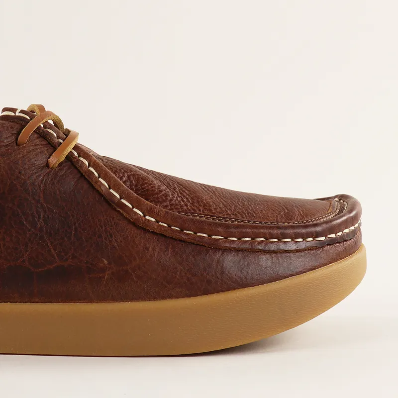 Yogi Footwear Willard Tumbled Leather Shoes Mid Brown-2