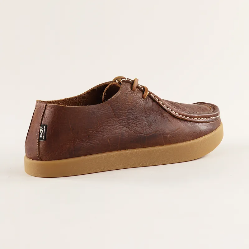 Yogi Footwear Willard Tumbled Leather Shoes Mid Brown-5