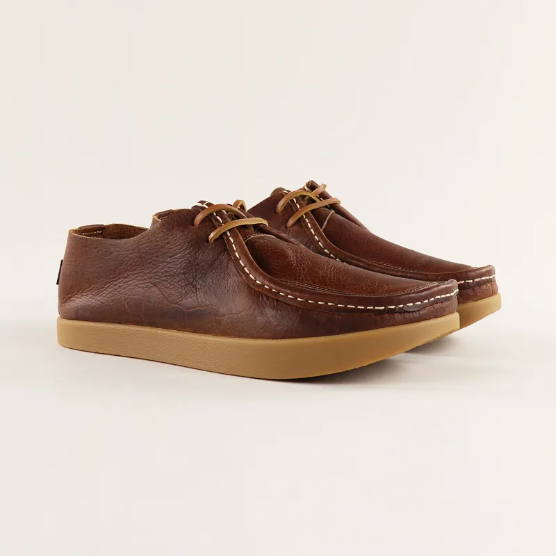Yogi Footwear Willard Tumbled Leather Shoes Mid Brown-3