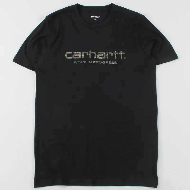 Carhartt WIP Script T Shirt Black Camo