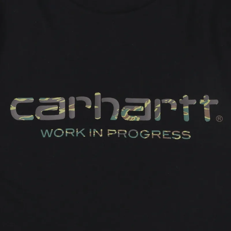 Carhartt WIP Script T Shirt Black Camo-1