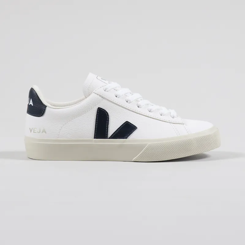 Veja Womens Campo Chromefree Leather Shoes White Nautico-1