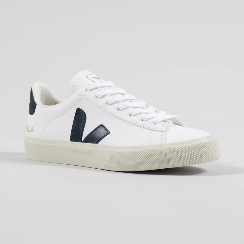 Veja Womens Campo Chromefree Leather Shoes White Nautico-4