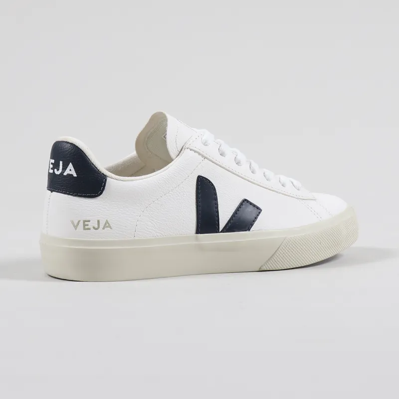 Veja Womens Campo Chromefree Leather Shoes White Nautico-5