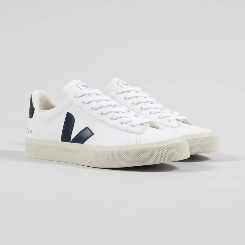 Veja Womens Campo Chromefree Leather Shoes White Nautico